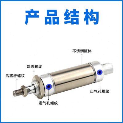 小型气动不锈钢迷你气缸MF20/25/32/40X25X50X75X100X125SE