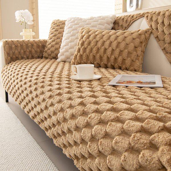 网红毛绒沙发垫子2024新款冬季加厚保暖坐垫防滑皮沙发套罩盖布巾,居家布艺,沙发垫,淘宝优惠券,粉丝福利购,淘宝优惠卷