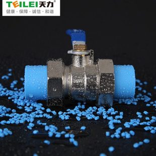 天力全铜PPR球阀水阀4分 6分水管配件热熔双承活接球阀dn20