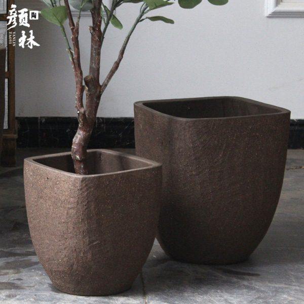 大码花盆粗陶罐花盆大口径栽种树盆加厚紫砂磨砂哑光盆缸北欧花盆,家居饰品,花盆,淘宝优惠券,粉丝福利购,淘宝优惠卷