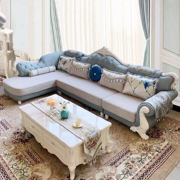欧式布艺沙发组合小户型客厅转角贵妃懒人沙发高档奢华可定制拆洗
