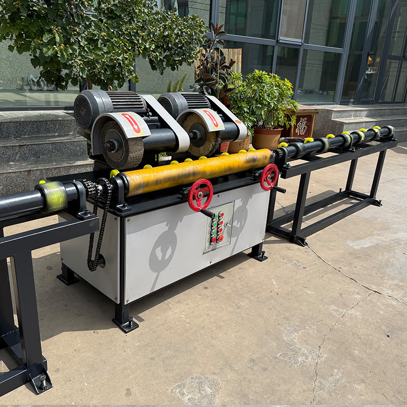 脚手架钢管除锈刷漆一体机全自动不锈钢外圆镜面打磨机铝管抛光机