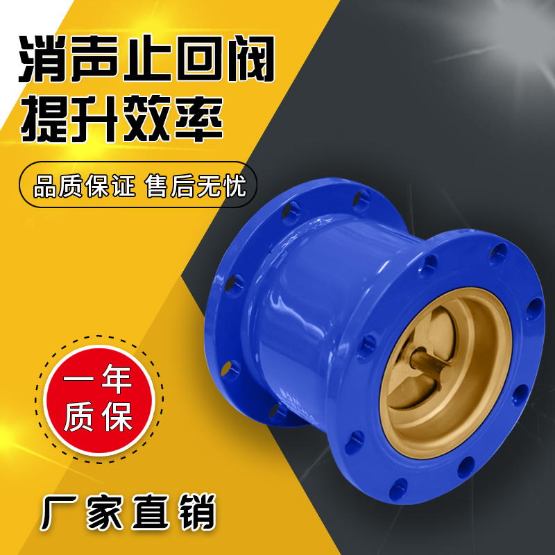 消声止回阀钢制弹簧升降式HC41X16单向阀 逆止阀DN50/DN65/DN80