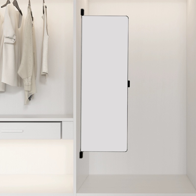 对开门衣柜全身镜全身推拉旋转伸缩折叠内置隐形试衣玄关镜定制