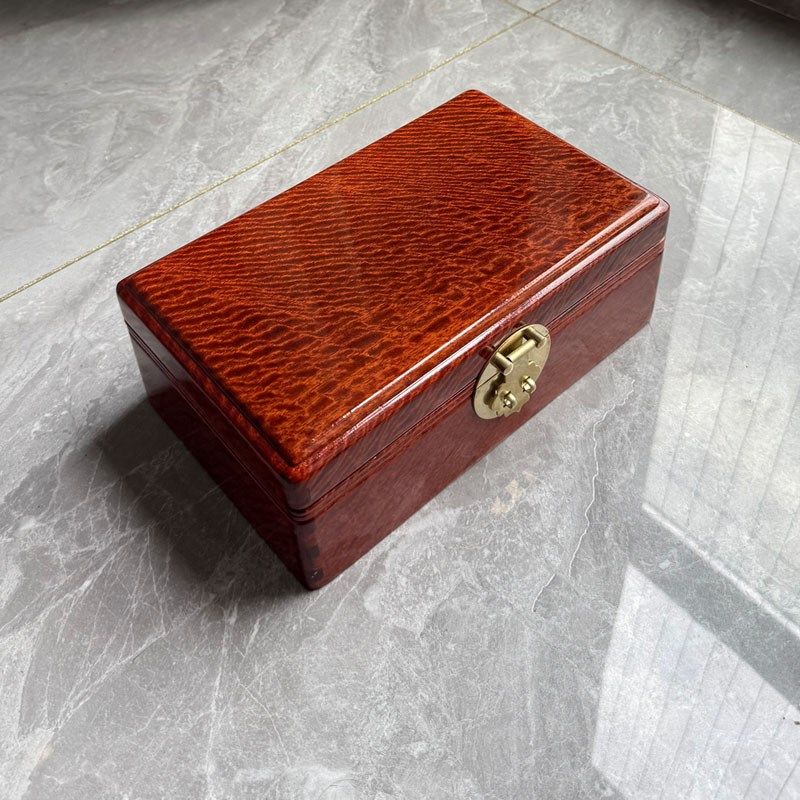 红木盒子缅甸花梨木首饰盒实木手镯手串收纳盒珠宝文玩盒大果紫檀