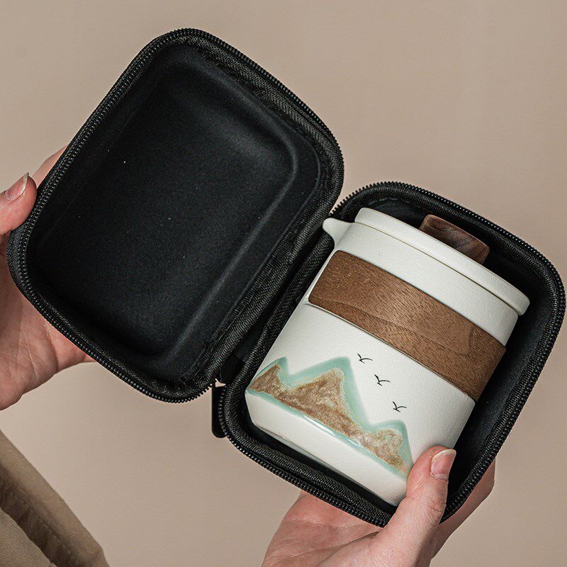 旅行茶具随身套装一人饮茶壶茶杯B功夫泡茶壶便携式快客杯一壶二