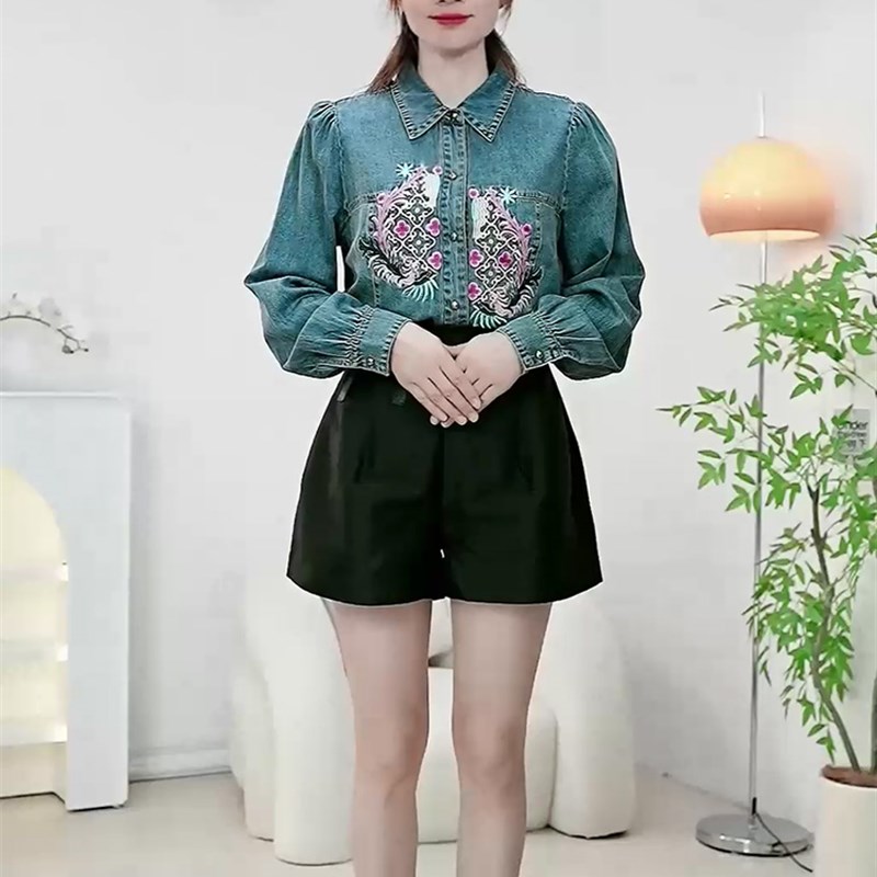 246409 秋衬衫 深圳女中长款长袖单排扣