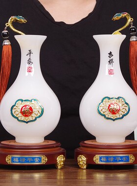 琉璃玉葫芦摆件招财客厅玄u关家居办公室装饰琉璃工艺品乔迁送礼