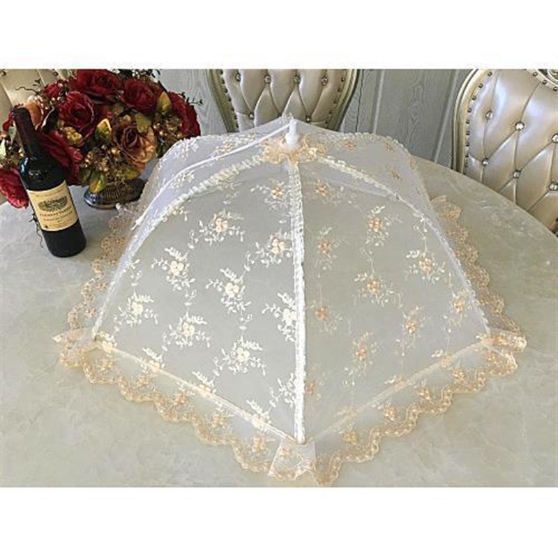 欧式盖菜罩子可折叠食物罩家用饭菜餐桌罩防苍蝇尘碗罩桌盖遮菜伞