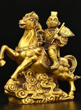 纯铜马摆件马上有钱马上封侯马上赢马上有才马上猴工艺品c饰品o.