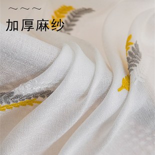 飘窗窗帘遮光一整套客厅阳台卧室透光不透人白纱帘 定制免打孔安装
