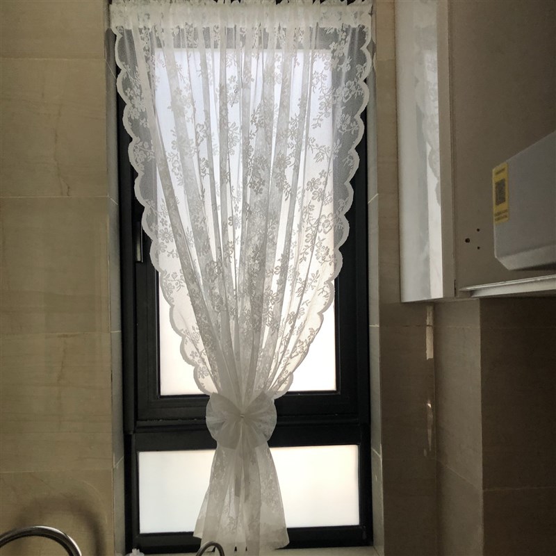思幔小窗户窗帘白色蕾丝法式短帘卫生间厨房卧室门帘飘窗窗纱定制