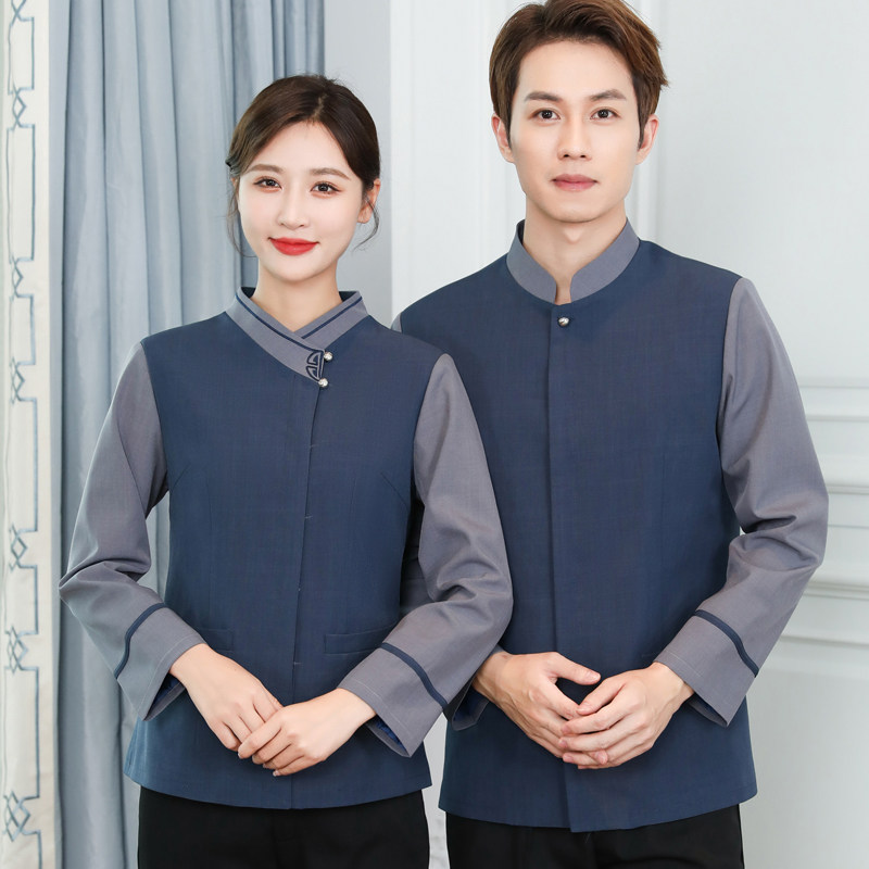 酒店工作服长袖女楼层清洁保洁服秋冬宾馆客房服务员工装PA物业长