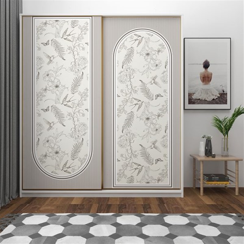 衣柜门贴纸推拉门玻璃门柜门自粘法式卧室高级改造翻新加厚不透底