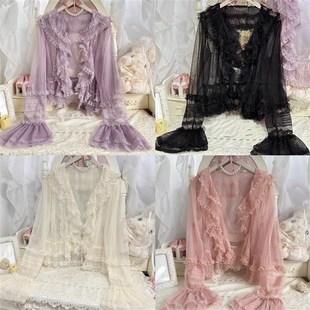 甜美Lolita开衫内搭外搭小罩衫防晒长袖披肩夏遮肉OP洋装蕾丝外搭