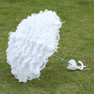 儿童外景拍照道具演出蕾丝伞舞蹈伞多层蕾丝白色花边伞小公主洋伞