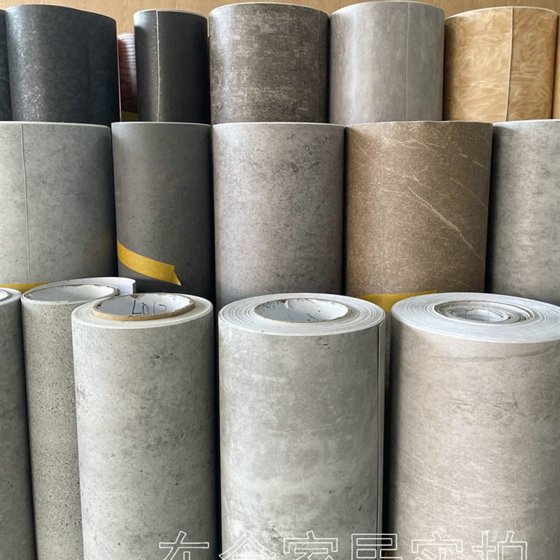 仿大理石水泥纹自粘贴纸带s胶墙纸PVC防水加厚壁纸波音软片装饰膜