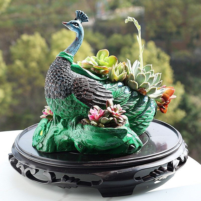 百鸟之王轻奢孔雀绿植植物盆客厅阳台柜台摆件桌面装饰多肉肉花盆,鲜花速递/花卉仿真/绿植园艺,花盆,淘宝优惠券,粉丝福利购,淘宝优惠卷