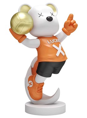 打排球幸运熊桌面摆件客厅轻奢风装饰电视柜酒柜书柜乔迁送礼礼品