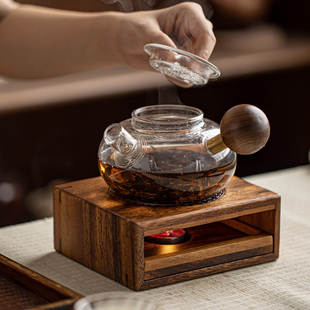 木制蜡烛温茶器玻璃暖泡茶炉花茶壶公道杯加热底座中式保温温酒器