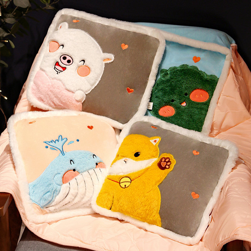 卡通折叠抱枕被子两用二合一靠枕头办公室午睡毯子汽车内夏季车载