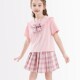 儿童夏季 新款 学院风洋气夏装 女童JK套装 大童短袖 T恤两件套裙子薄