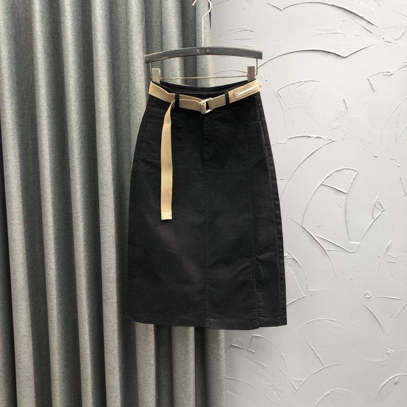 白色高腰中长款牛仔裙女显瘦夏季新款宽松休闲开叉A字半身一步裙,女装/女士精品,半身裙,淘宝优惠券,粉丝福利购,淘宝优惠卷