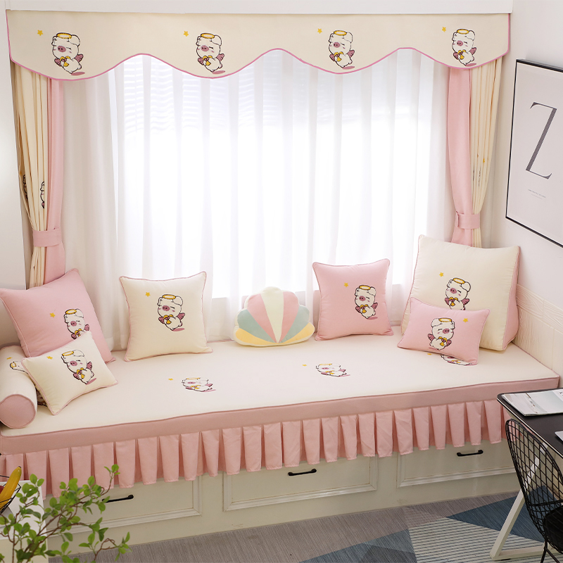 定制飘窗垫窗台垫儿童卡通四季通用海绵垫可拆洗高密度椰棕乳胶垫