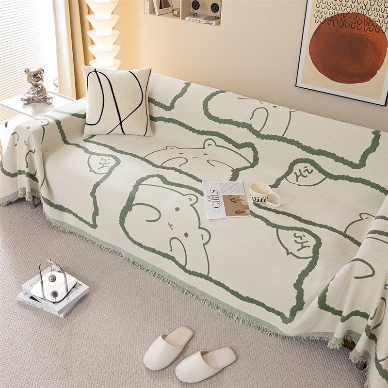 雪尼尔沙发巾盖布四季通用可机洗2024新款沙发垫全盖万能套罩毯子