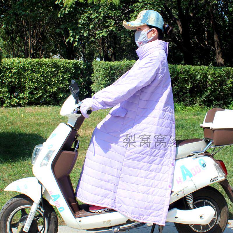 骑开电动车摩托防风衣挡风被防雨水保暖棉男女连体加长手套款护膝