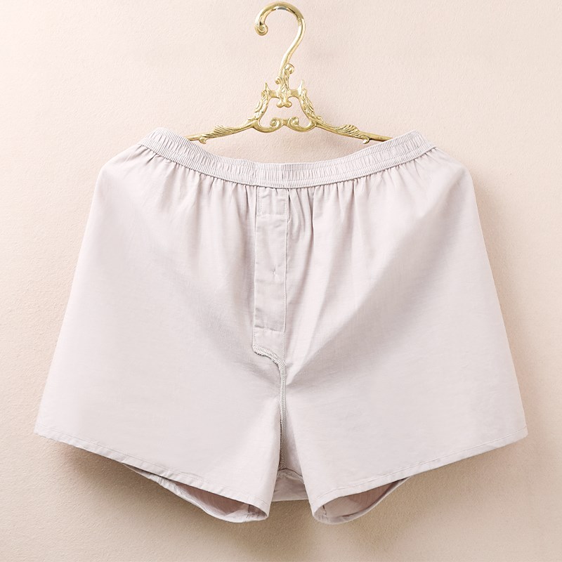 男士内裤宽松阿罗裤男款透气睡裤前开口防磨裤头高档纯棉四角短裤