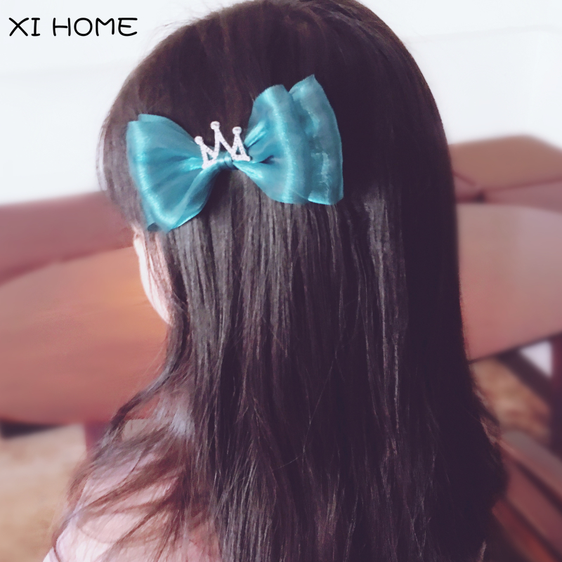 儿童韩国皇冠蝴蝶结发夹公主宝宝发卡女孩发饰可爱女童头饰丸子头