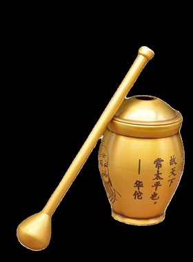 黄铜捣药罐杵子药盅擂钵臼缸研钵臼纯铜盅捣碎捣蒜泥器研磨器摆件