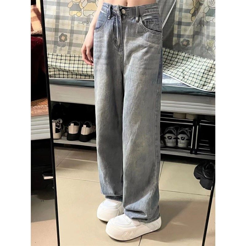 复古小个子阔腿牛仔裤女夏季新款中大童高腰窄版宽松学生直筒长裤,童装/婴儿装/亲子装,儿童牛仔裤,淘宝优惠券,粉丝福利购,淘宝优惠卷