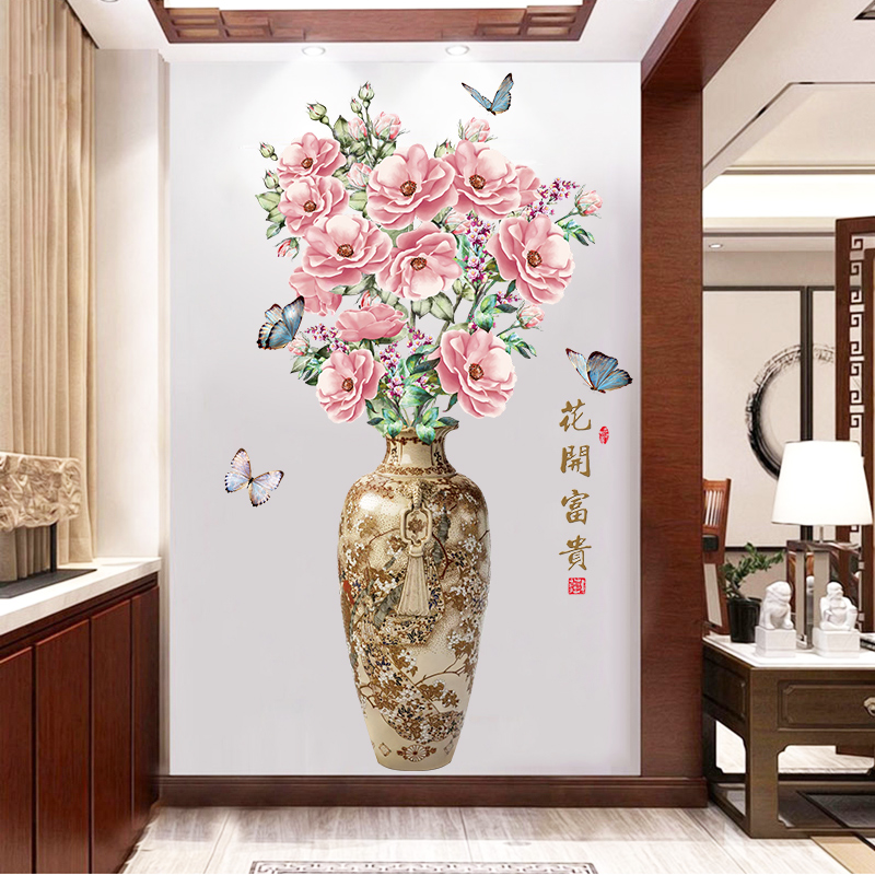 玄关孔雀贴画客厅墙壁贴画玄关走廊墙上装饰贴纸自粘宿舍房间布置图片