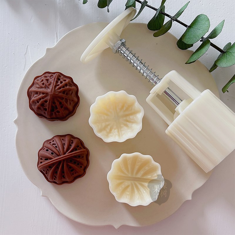 橡树果子阖家团圆月饼模50g核桃绿豆糕模具中式长寿糕点绿豆糕模