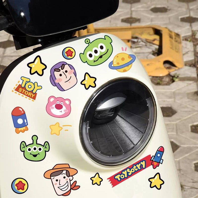 玩具总动员电动车贴纸卡通可爱个性创意汽车摩托车划痕遮挡贴纸