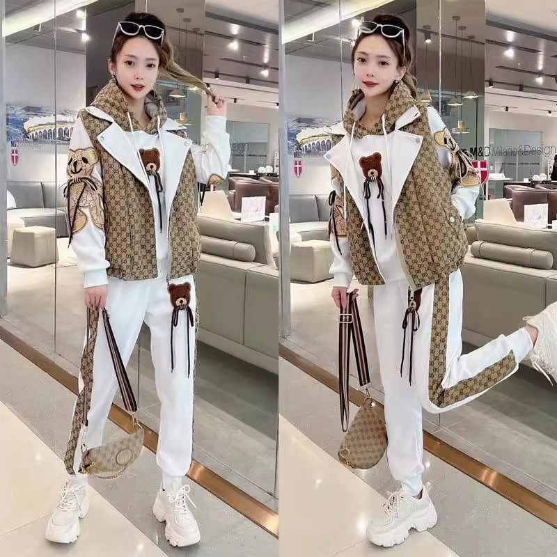 2023秋冬阳光绒棉衣时尚套装女加绒加厚马甲卫衣三件套加大码胖MM,女装/女士精品,时尚套装,淘宝优惠券,粉丝福利购,淘宝优惠卷