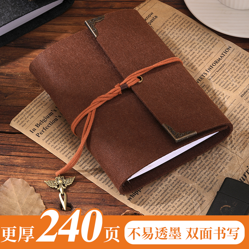 手工创意定制笔记本记事本商务活页手绘本会议本学生礼物毛毡本子