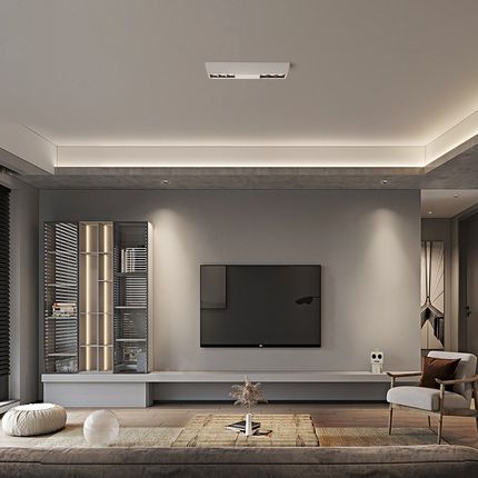 三尼 全光谱护眼明装射灯led客厅无主灯长条斗胆灯超薄格栅灯筒灯