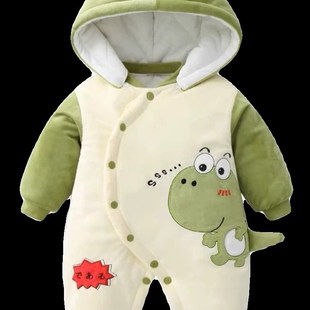 新生婴儿衣服连体衣冬季加厚棉服男女宝宝夹棉保暖秋冬外出套装