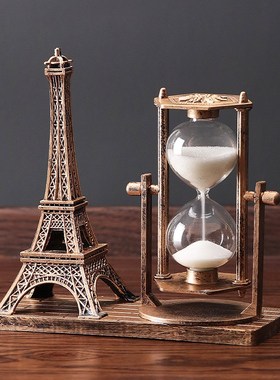 北欧风格帆船创意个性沙漏计时器办公室桌面小摆件客厅家居装饰品