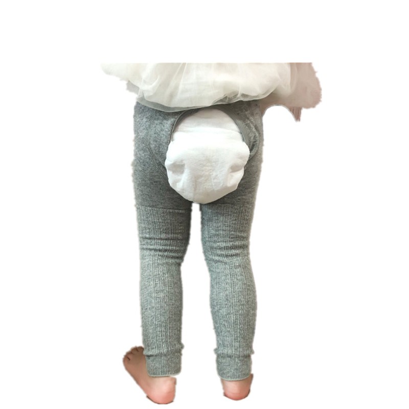 宝宝打底裤春秋夏薄款大pp开档九分不连脚裤袜不勒花边婴儿连裤袜