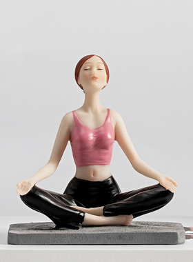 可爱少女瑜伽创意客厅小摆件卧室房间布置摆设家居装饰品结婚礼物