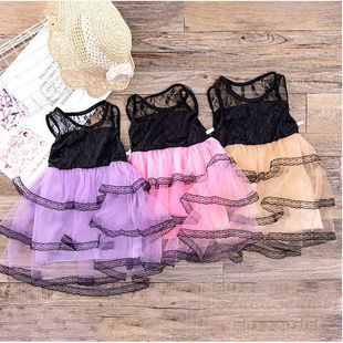 童装女童夏季中小童洋气新款公主裙漂亮连衣裙女宝无袖网纱蛋糕裙