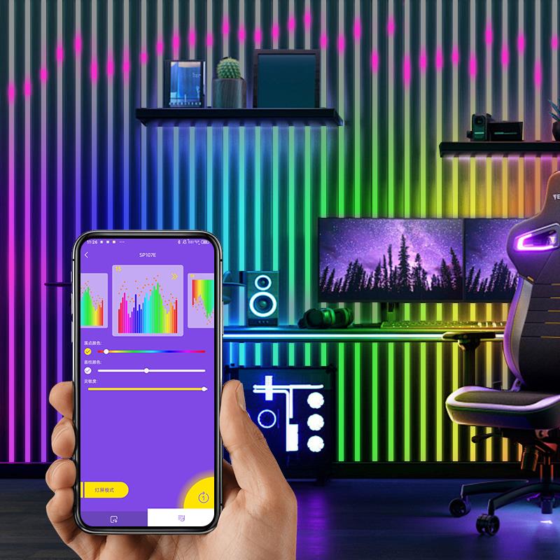 ktv酒吧氛围节奏声控音频谱动感应ws2812全彩5V幻彩跑马流水灯带