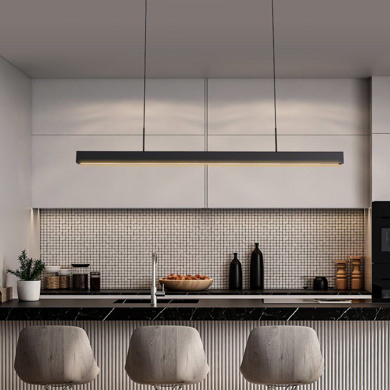 高端大气餐吊灯铝材磨砂线条一体鱼线吊灯吧台餐厅饭桌休闲设计灯,家装灯饰光源,餐厅吊灯,淘宝优惠券,粉丝福利购,淘宝优惠卷