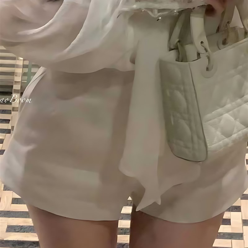 白色雪纺衬衫女2024春夏设计感蕾丝拼接内搭蝴蝶结高级感气质上衣