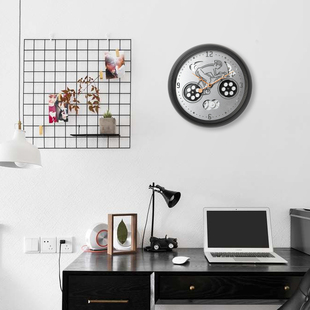 北欧简约钟表时钟机械式 挂表 齿轮转动电子钟书房挂钟客厅创意个性