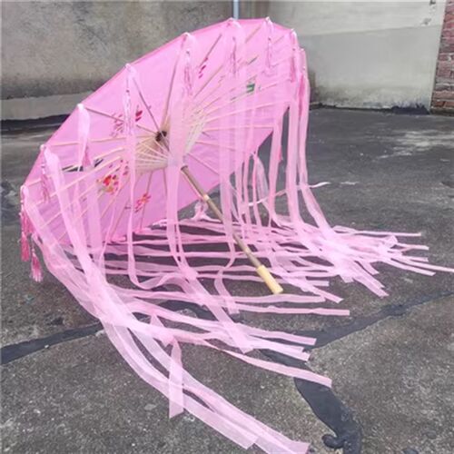 流苏飘带伞跳舞道具伞古代古装雨伞汉服花伞古风彼岸花cos拍照伞
